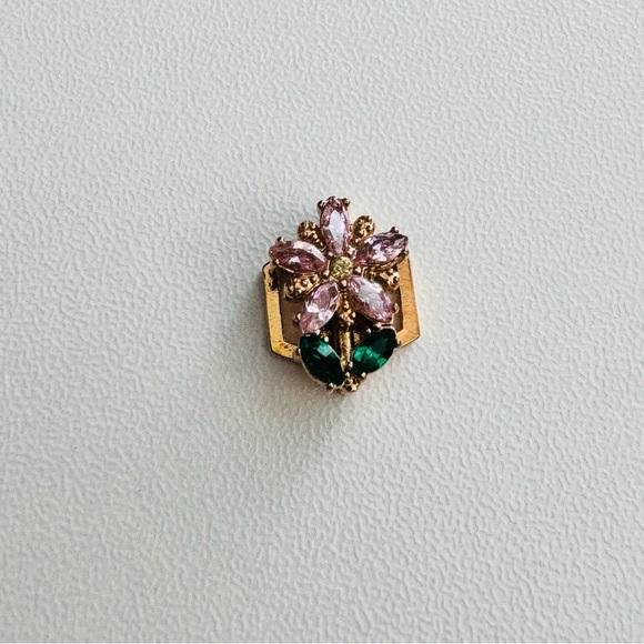 Keep Collective Floral Flower Charm - Pink and Green Crystals - Picture 3 of 3